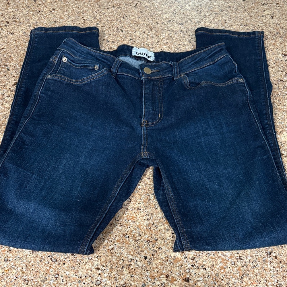 DU/ER Dark Blue Denim Jeans straight leg very stretchy